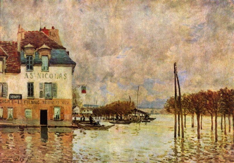 Alfred Sisley L Inondation a Port Marly Germany oil painting art